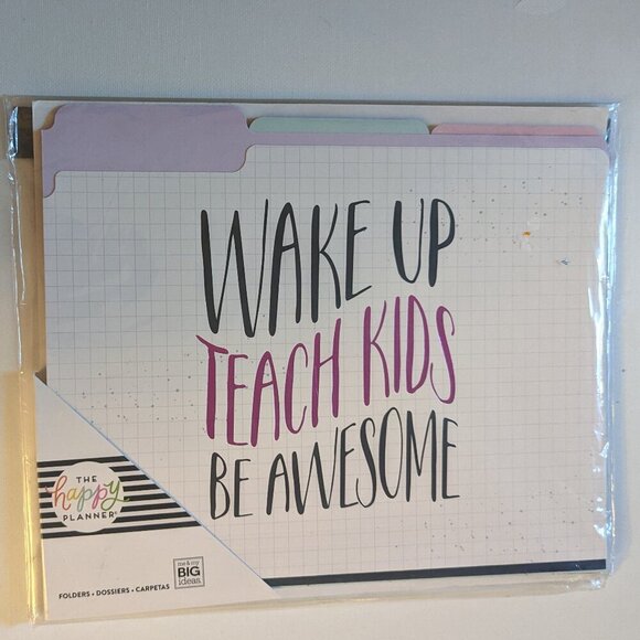 NWT Back to School Happy Planner Teacher Wake Up Teach Be Awesome 8pc Folder Set - Picture 8 of 8